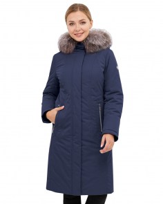 Зимняя куртка Limo Lady 3269 - тёмно-синий - с натуральным мехом